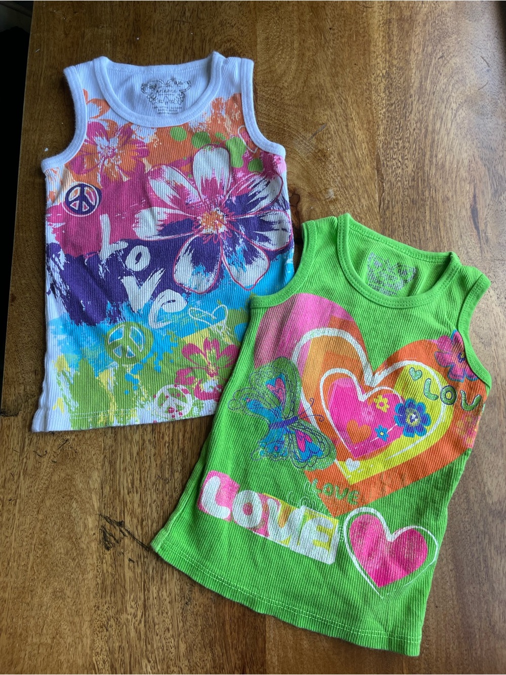 Y2K Tanks 2T Heart Love Peace Butterfly Tank Tops Little girls bundle